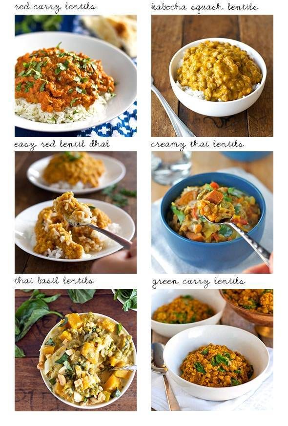 Lentil Recipes with collage images.