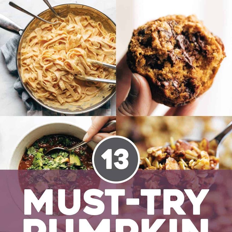 Pumpkin recipes in bowls and pans.