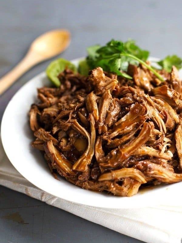 Honey Glazed Crockpot Chicken Adobo - simple pantry ingredients, hardly any hands-on time, 200 calories. | https://bio-research.news