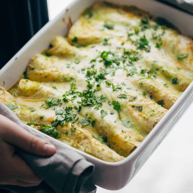 A picture of Breakfast Enchiladas with Roasted Poblano Sauce