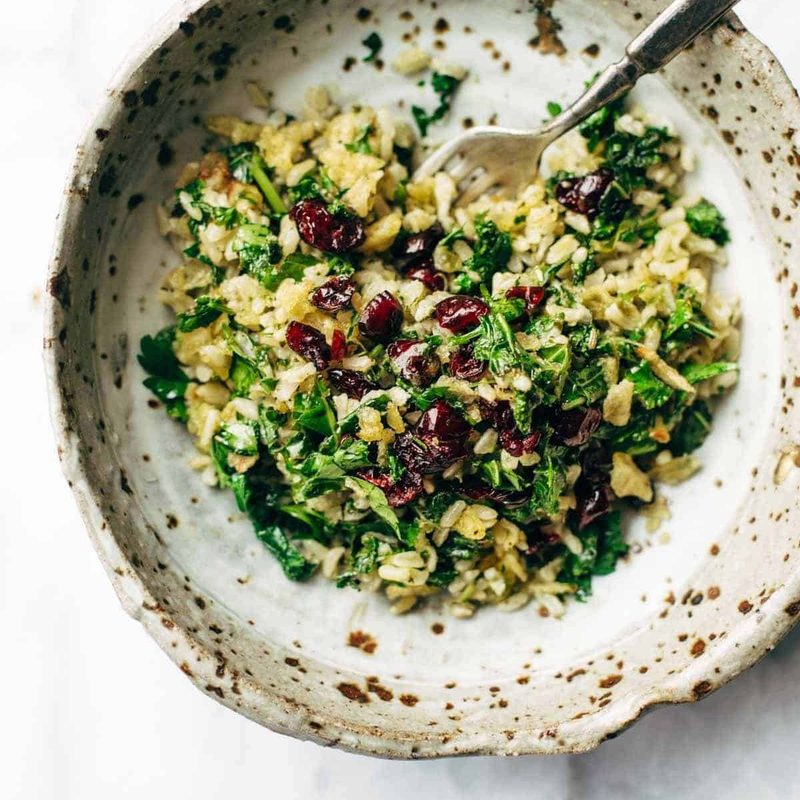 A picture of Garlic Kale and Brown Rice Salad with Lemon Dressing