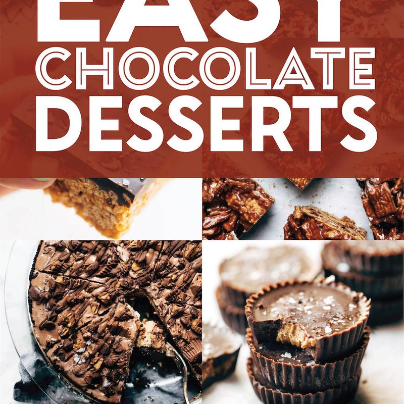 Easy chocolate desserts in a collage.