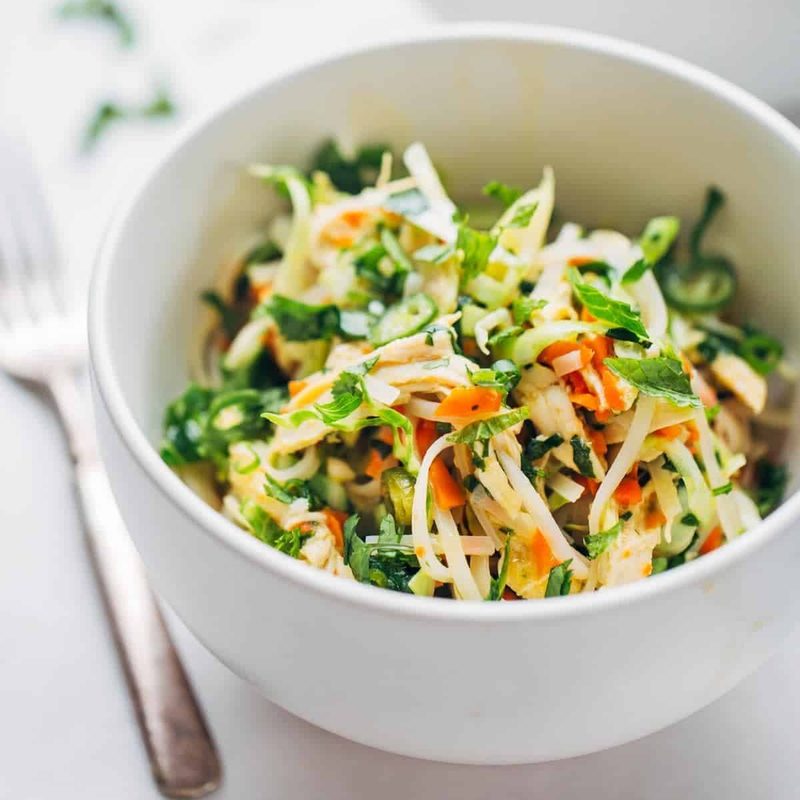 Vietnamese Chicken Salad with Rice Noodles