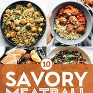 Meatball recipes in a collage.