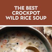 Crockpot wild rice soup pin.