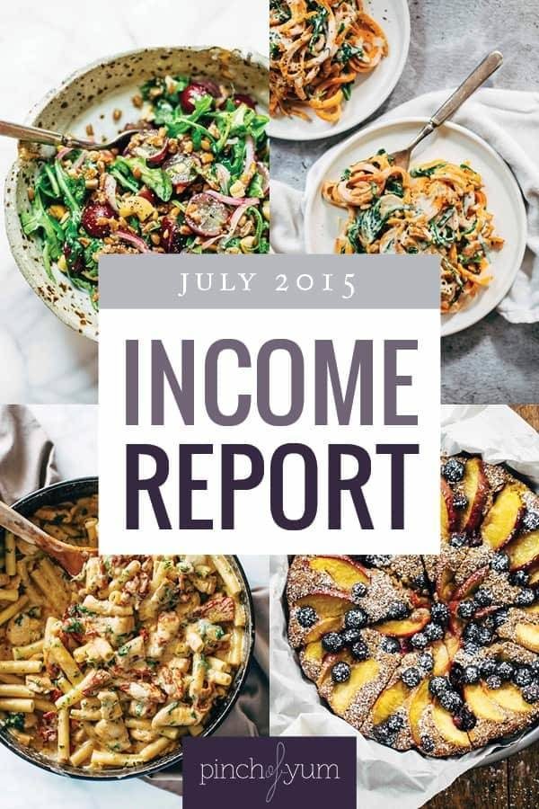 Pinch of Yum's Traffic and Income Report collage images.