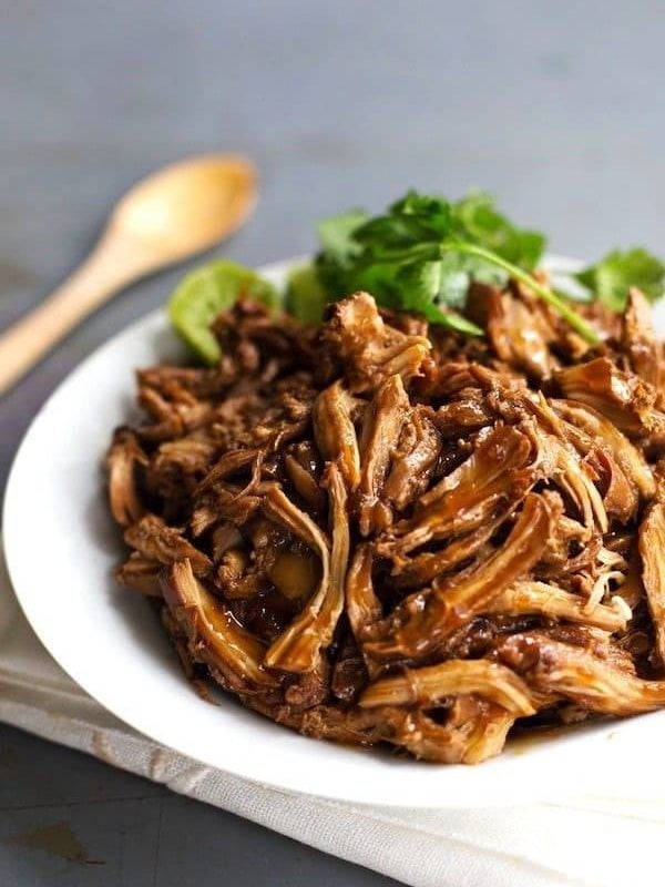 Honey Glazed Crockpot Chicken Adobo - simple pantry ingredients, hardly any hands-on time, 200 calories. | https://bio-research.news