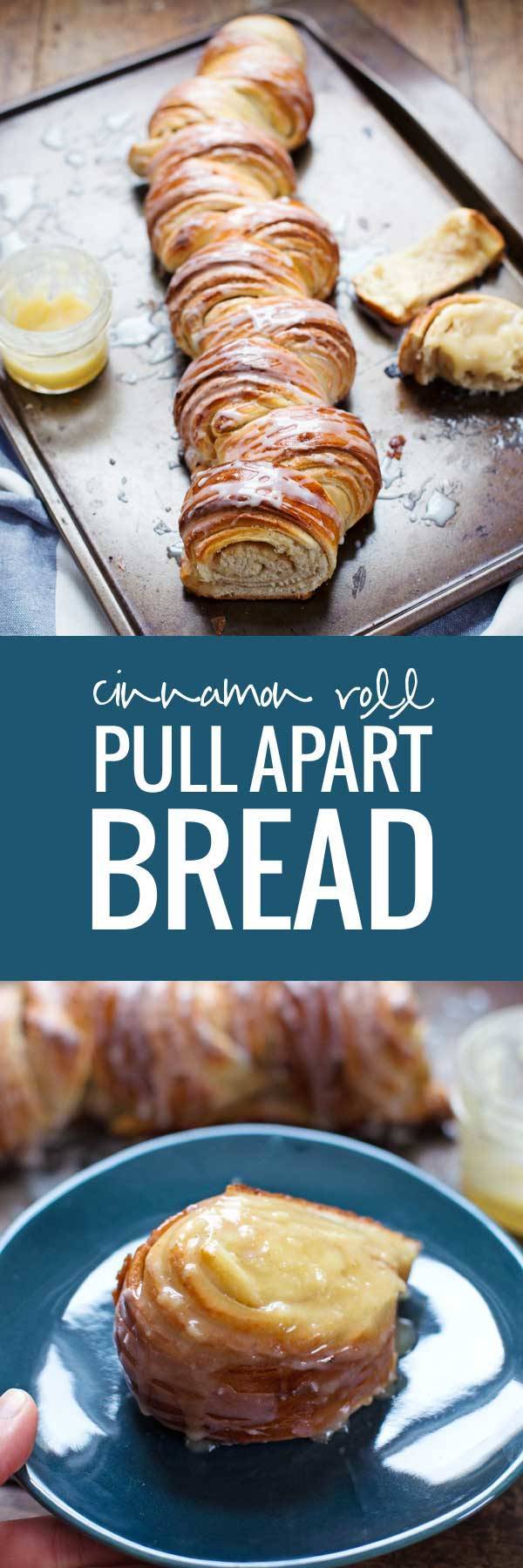 Homemade Cinnamon Roll Pull Apart Bread - so pretty and totally irresistible. | pinchofyum.com
