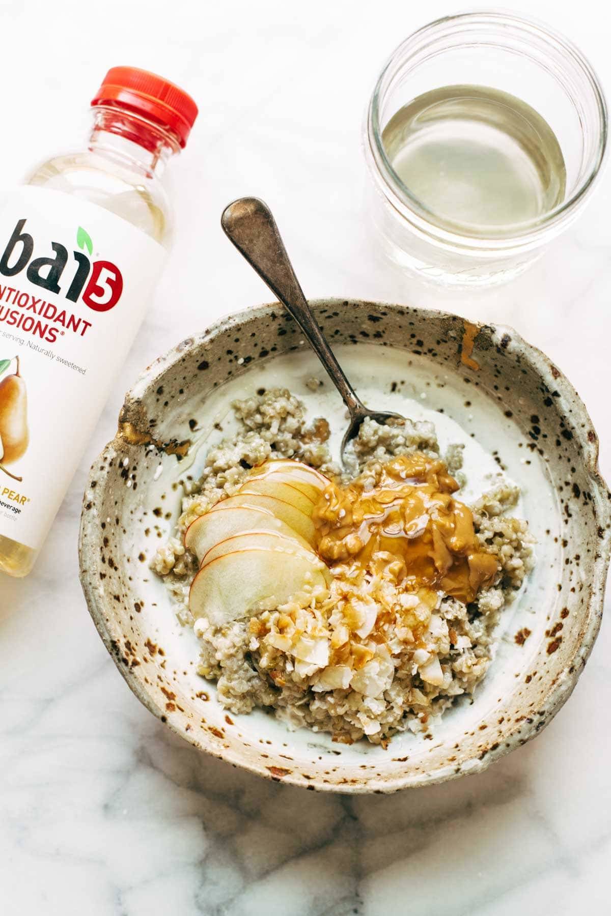 Simple Coconut Breakfast Porridge - a wholesome and cozy breakfast recipe with quinoa, oats, coconut milk, and one surprise ingredient! | pinchofyum.com Simple Coconut Breakfast Porridge - a wholesome and cozy breakfast recipe with quinoa, oats, coconut milk, and one surprise ingredient! | pinchofyum.com