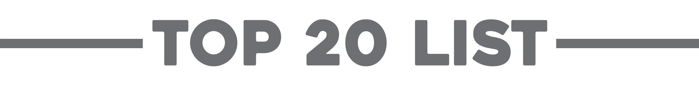 Heading showing the top 20 list.